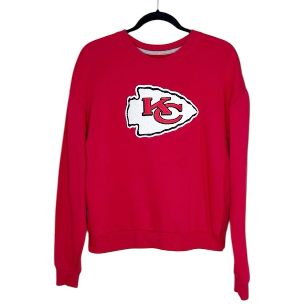 Kansas City Chiefs Flocked logo Red sweatshirt size medium